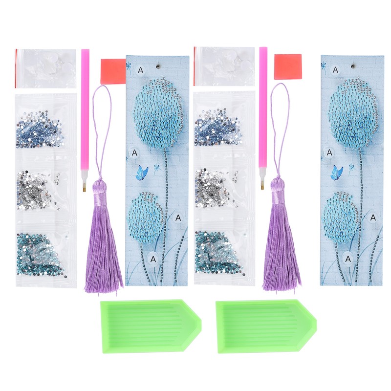 2 Sets Diamond Painting Kit 5D Students DIY Bookmark Dandelion