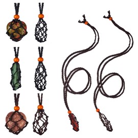 WEWAYSMILE Pack of 8 Raw Stone Necklace Cord, Necklace Cord Stone Holder, Necklace Cord, Empty Stone, for Pendant Necklace Jewellery Making, 34.65-35.43 Inches (880-900 mm)