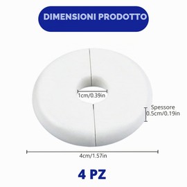 4 Pezzi Passacavo da Parete per Foro, Copriforo Murali Bianchi Plastica, 4cm, per Nascondere Buchi, Coprire Tubi, Riparare Muri, Decorazione