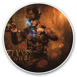 Awesome Vinyl Stickers (Set of 2) 15cm - Steampunk Magician Magic Fun Decals for Laptops,Tablets,Luggage,Scrap Booking,Fridges #14534