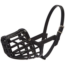 OmniPet Leather Brothers Italian Basket Dog Muzzle, Black, Size 5