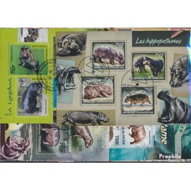 Prophila Collection Motifs 25 Different Hippo Stamps (Stamps for Collectors) Other Mammals (Monkeys/Dinos/Elephants …)
