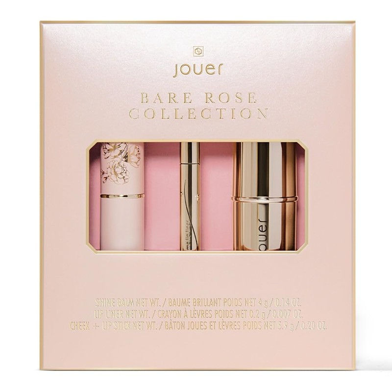 Jouer- Coleccin Bare Rose - Blush Stick, Cream Lip Liner,