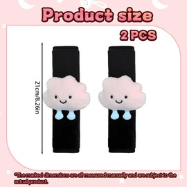Gurtpolster Kinder, Weiches Gurtpolster Auto mit Pinken Wolken, Gurtschutz Kinder Auto, Einfache Montage mit Klettverschluss, Ideal für Autosicherheitsgurte Und Schultergurte