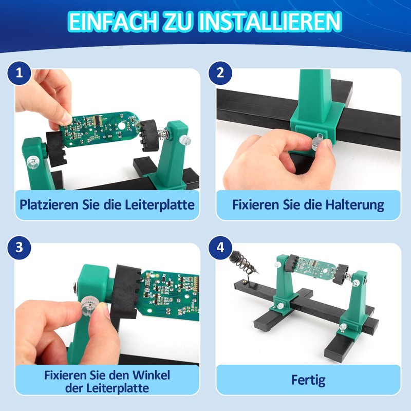 Adjustable PCB Holder for Soldering, Desoldering and Cleaning Printer Boards