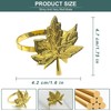 White Satin Napkins and Gold Maple Leave Napkin Rings Set