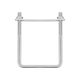 TOP-VIGOR 2 sets M8 Square U-Bolts, 82mm Inner Width 120mm Length 304 Stainless Steel U-Bolts with Nut, Plate for Building Installations Mechanical Parts Connection Cehicles Ships