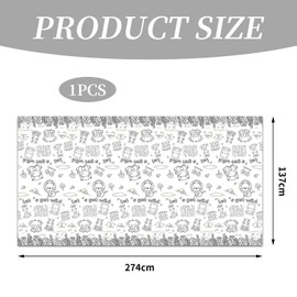 YSJCHEBS 1 x zoo painting paper tablecloth, children's painting tablecloth, children's event wedding, colourable children's tablecloth, painting tablecloth for school entries, children's craft