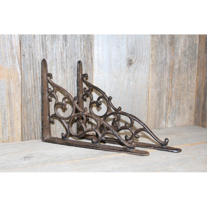 9 - Decorative Cast Iron Shelf Bracket, Victorian Scroll Design,