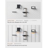 5-in-1 Cat Wall Shelves, Solid Wood & Velvet & Sisal