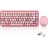 Perixx PERIDUO-713 Wireless Mini Keyboard and Mouse Combo, Retro Round
