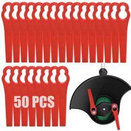Acehome 50 Pcs Plastic Grass Trimmer Blades, Cordless Strimmer Blades 83 mm Lawn Mower Cutting Blades Garden Mower Replacement Blades for Swift Ryobi VonHaus Grass Strimmer-Red