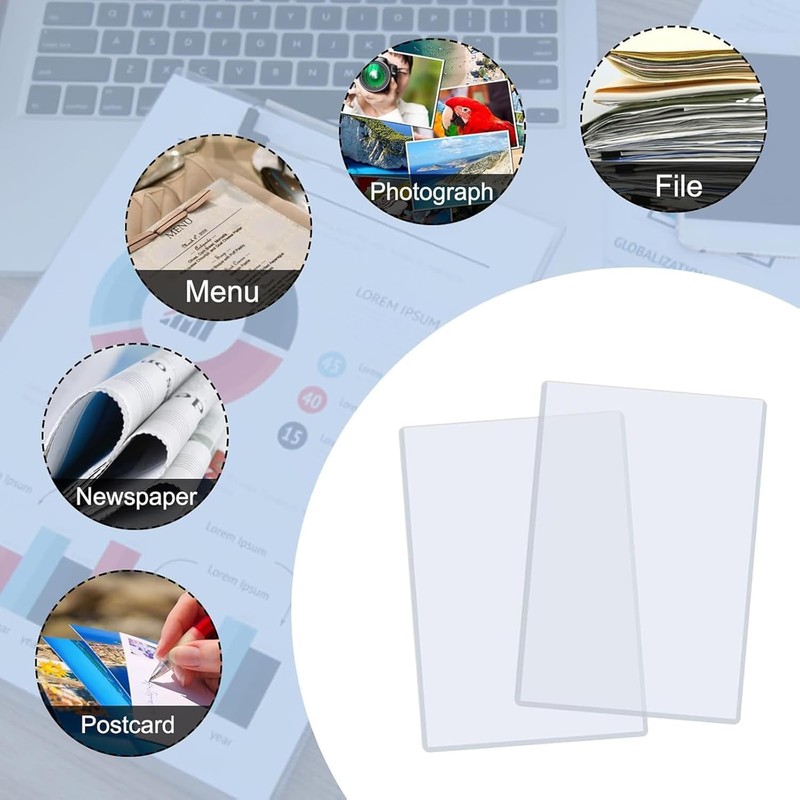 5" x 7" Rigid Print Protectors,Clear Waterproof Hard Plastic Page