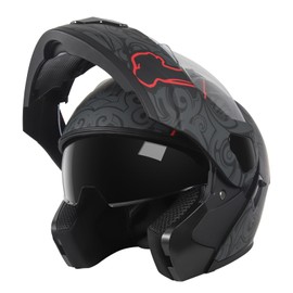 Motorcycle Full Face Helmet for Unisex-Adults DOT Approved Motorbike Street Bike Racing Helmets (Lucifer,XL)