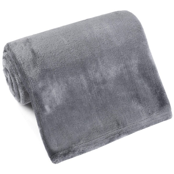 Yoofoss Baby Blanket for Boys Soft Warm Fleece Coral Fluffy Toddler Blanket for Crib, Stroller, Travel 40 x 28 Inch - Dark Grey
