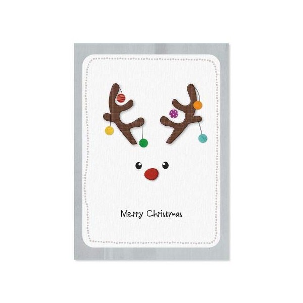 Colorful Reindeer Christmas Cards - Holiday Greeting Cards, Set of 18, Large 5" x 7", Envelopes Included