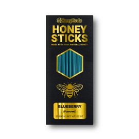 HoneyPlusCo | 100% Natural Honey Sticks - Blueberry (Flavored) - 25 Pcs