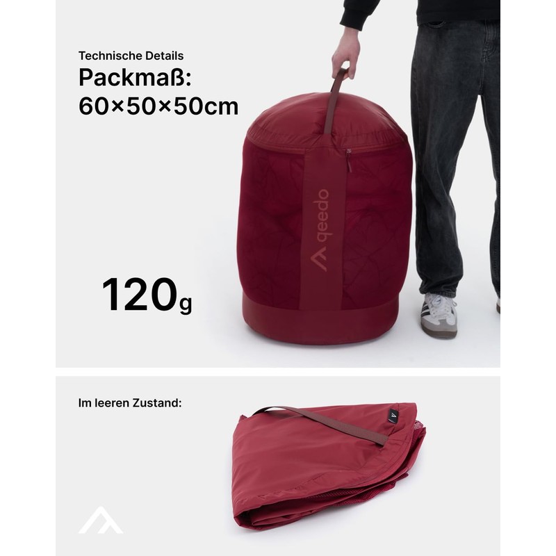 qeedo Down Cube Storage Bag, Mesh Bag for Down Sleeping