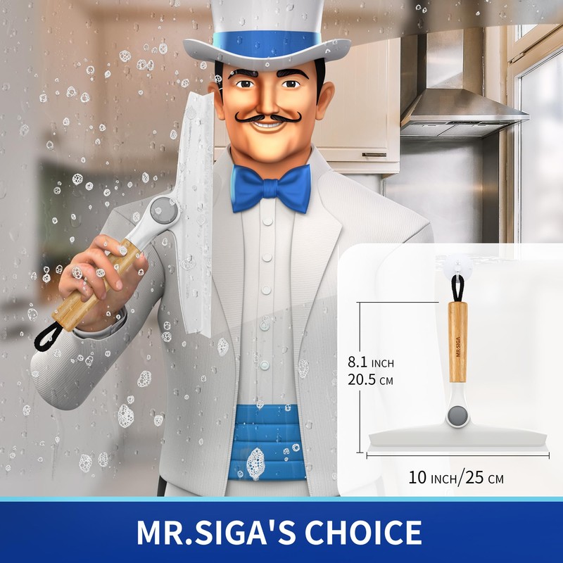 MR.SIGA All Purpose Silicone Squeegee for Shower Door, Mirror, Glass,