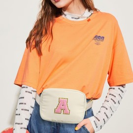 YOOLIFE Crossbody Bag - Initial Belt Bag for Women Fanny Pack Crossbody Bag for Women White Letter Cross Body Bag for Women Everywhere Belt Bag Monogrammed Crossbody Bag K