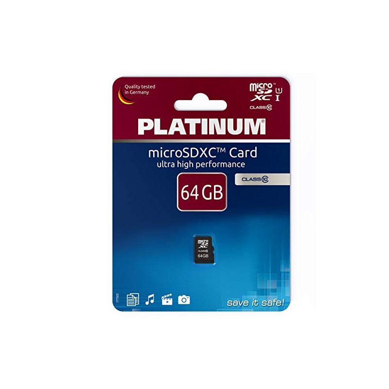 PLATINUM SecureDigital Micro SDXC Memory Card 64 GB Class 10