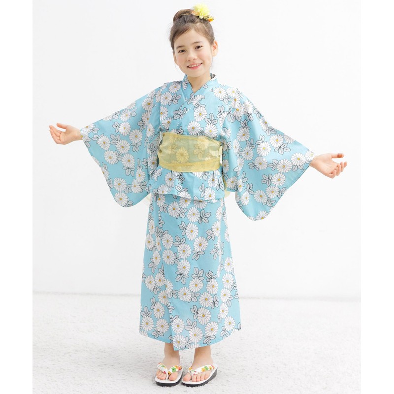Bee saa01400 Yukata 3-Piece Set, Kids, Girls, Summer, Easy, Separate
