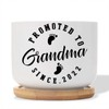 DecStic Promoted to Grandma Planter Ceramic Lettering Saying Round Flower