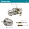 Probrico Round Passage Door Knobs Interior Hall/Closet Door Handles Brushed
