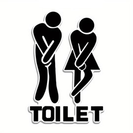 NINFEIQI Man and Woman Toilet WC Sticker, Funny Toilet Entrance Sign Decal Vinyl Sticker for Shop Office Home Cafe Hotel