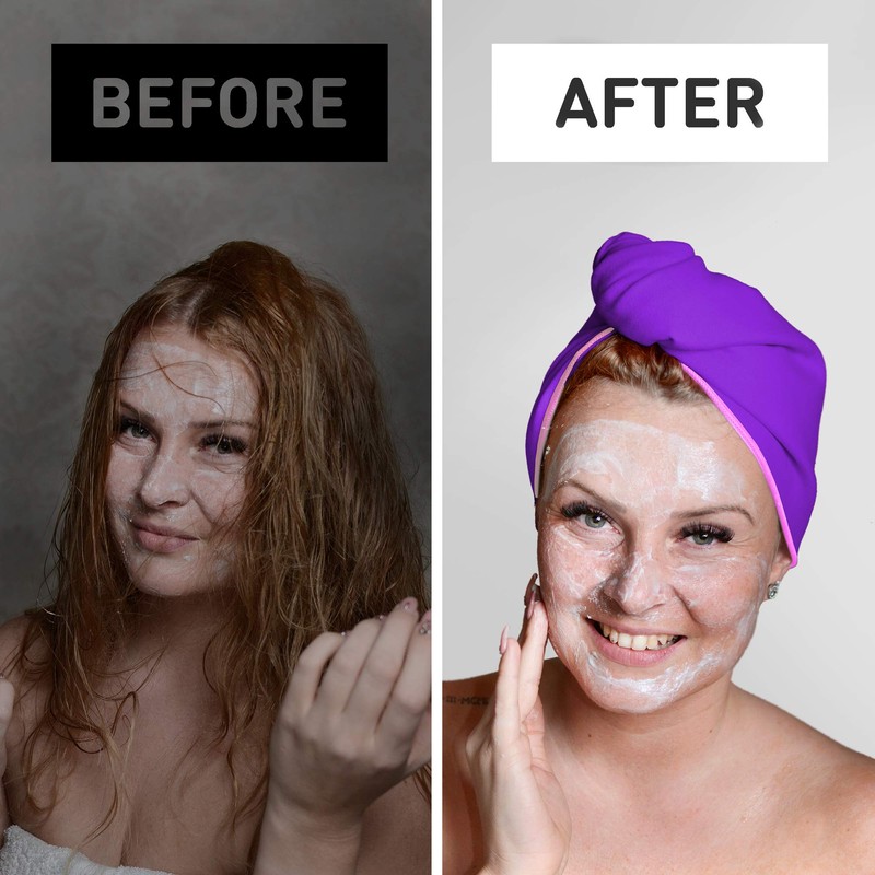 Microfibre Hair Turban Set - 2 Pieces, Absorbent and Quick-Drying