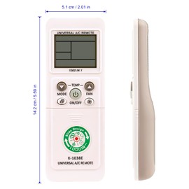 AULCMEET Remote Control,K-1038E 1000 in 1 New Replace Universal Remote fit for all brands AC A/C Air Conditioner Remote K-1028E K-1028EH K-1302E K-1308E K-3302E K-3308E