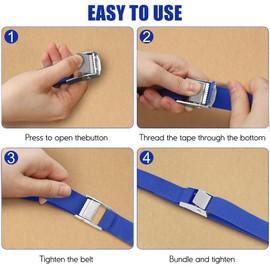 Lashing Straps Short with Ratchet 200 cm – Pack of 4 Lashing Straps Fastening Strap, Short Lashing Straps with Clamping Lock, Bicycle Carrier Tie Down Straps for Bicycle, Motorcycle, Car, Camping