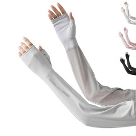 Cooling arm sleeves, back of hands, UV protection, cool sleeves, golf golf tosh white