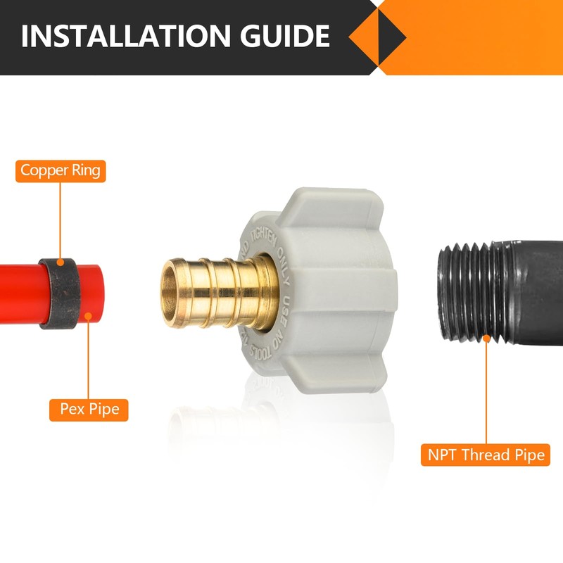 25-Pack HeSun PEX Fittings, 1/2" Pex x 1/2" Female NPT