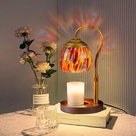 Rsbrillialite Red Glowing Candle Warmer Lamp with Timer - Adjustable Height & 4 Dimming Levels, Festive Fall Decor for Home, Kitchen, Office | Holiday Gifts for Women