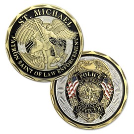 St. Michael Patron Saint of Police Officers Prayer Law Enforcement US Military Challenge Coin