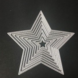 Cutting Dies for Card Making, Cutting Dies Stencils for DIY Scrapbooking Photo Album, Decorative Embossing Paper Cutting Dies for Card Making, Stencil + Cute Brooch (8 Pieces Star)