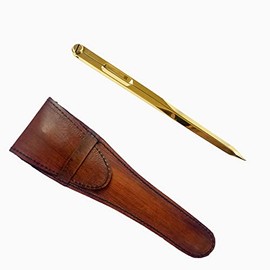 Calyron Navigation Straight Pattern Artist Solid Brass Divider Drawing Tool Professional 7” Long Marine Compass with Handmade Leather case for Training Purposes