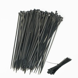 FUMETAX 100 PCS Negro Bridas Plastico Grandes, 200mm x 2.5mm, 8KG Sujeta Cables Nailon Fuerte Cintillos de Plástico Resistente Cables Organizador para Hogar Oficina Taller