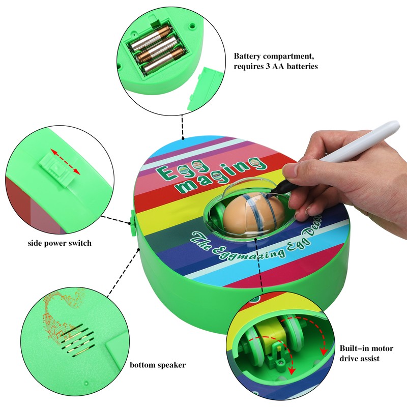 DIY Real Egg Doodle Toy Electric Easter Egg Painting Machine