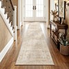 2x8 Hallway Runner Rug Washable Beige Neutral Vintage Distressed
