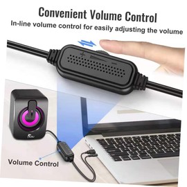 Operitacx 1 Pair Wired Gaming Speakers with Ambient Light Dual Stereo Sound and Independent Volume Control for Desktop Laptop and Home Use