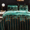 Luofanfei Geometric Bed Linen 2/3 Piece Checked Botanical Floral Pattern