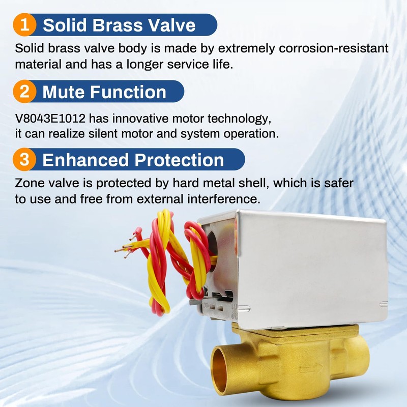 for Honeywell V8043e1012 Zone Valve, 3/4" Sweat Zone Valve Perfect