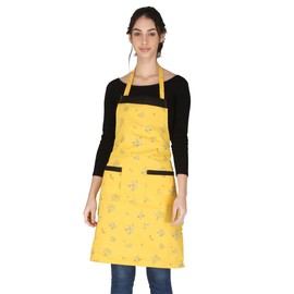 Waterproof Red Cotton Kitchen Apron with Front Pocket