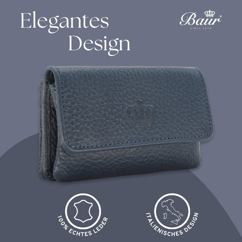 Baur Women's Key Case Real Leather Key Case with Coin