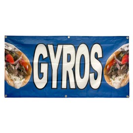 4 Less Co 2x4 Feet GYROS Banner Greek Food Sign Fabric Polyester bb
