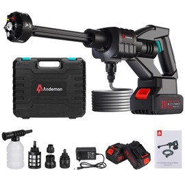 Cordless Pressure Washer 800PSI, 1.5GPM Portable Cordless Pressure Washer with 2 Battery 3.0Ah & 6-in-1 Nozzle | for Car Washing, Driveway, Patio, Fence, Home Cleaning