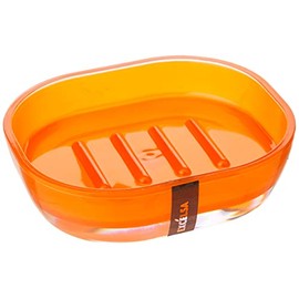 Excelsa Soap Dish, Polystyrol, Orange, 15.7 x 11 x 4 cm
