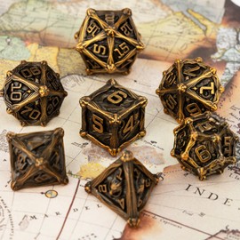 Surpass DND Dice Set Polyhedral dice Set Metal Dice Set d&d Dice Set 7 Pieces Role Playing Dice for Dungeons and Dragons dice Set RPG MTG Table Games (Gookin)